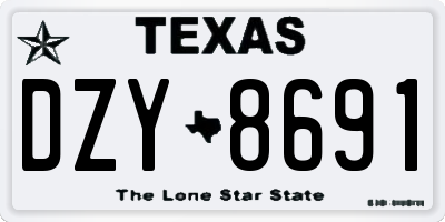 TX license plate DZY8691