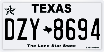 TX license plate DZY8694