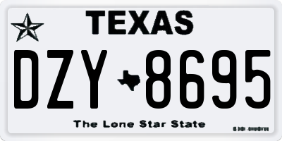 TX license plate DZY8695