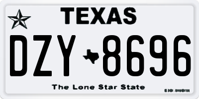 TX license plate DZY8696