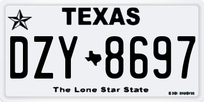 TX license plate DZY8697