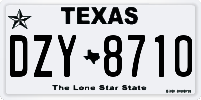 TX license plate DZY8710