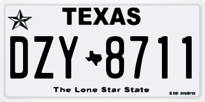 TX license plate DZY8711