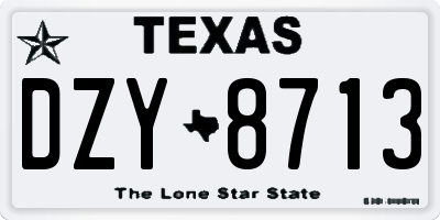 TX license plate DZY8713