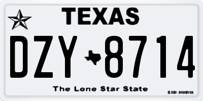 TX license plate DZY8714