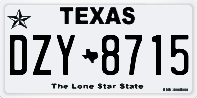 TX license plate DZY8715