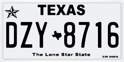 TX license plate DZY8716