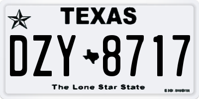 TX license plate DZY8717