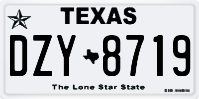 TX license plate DZY8719