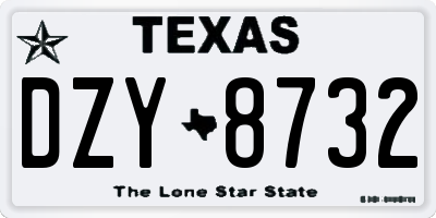 TX license plate DZY8732