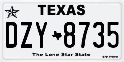 TX license plate DZY8735