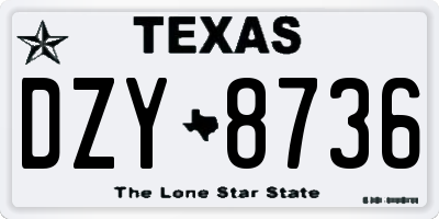 TX license plate DZY8736