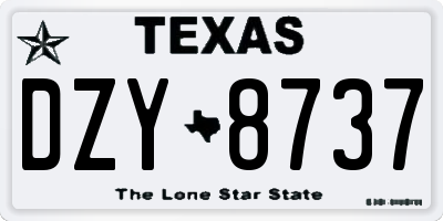 TX license plate DZY8737