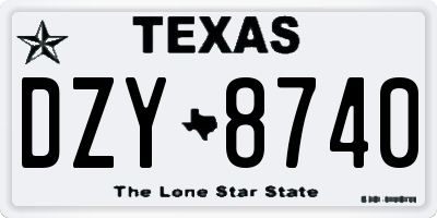 TX license plate DZY8740