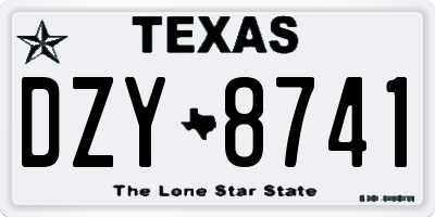 TX license plate DZY8741