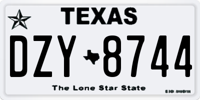 TX license plate DZY8744