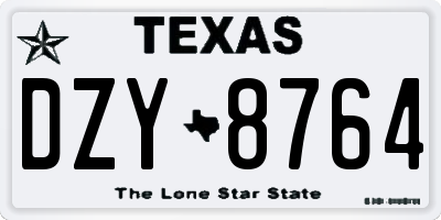 TX license plate DZY8764