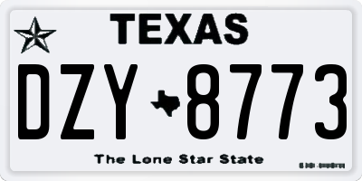 TX license plate DZY8773