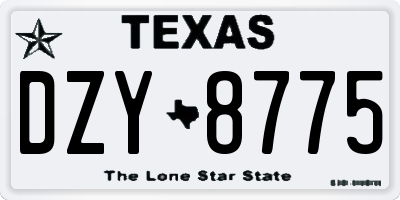 TX license plate DZY8775