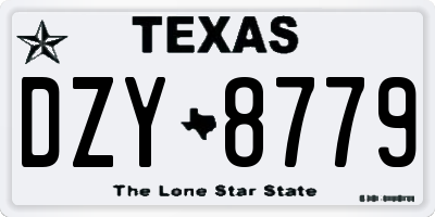 TX license plate DZY8779