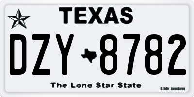 TX license plate DZY8782