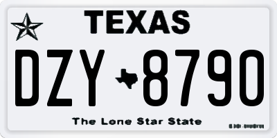 TX license plate DZY8790