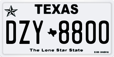 TX license plate DZY8800