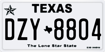 TX license plate DZY8804