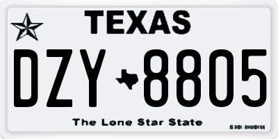 TX license plate DZY8805