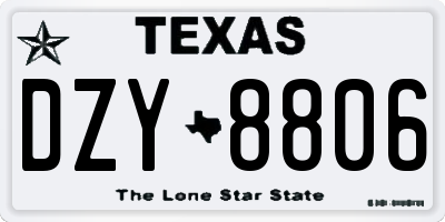 TX license plate DZY8806