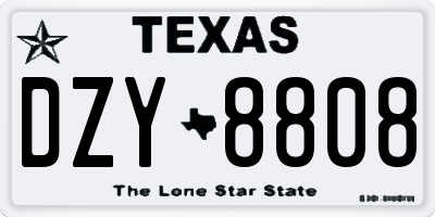 TX license plate DZY8808