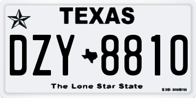 TX license plate DZY8810