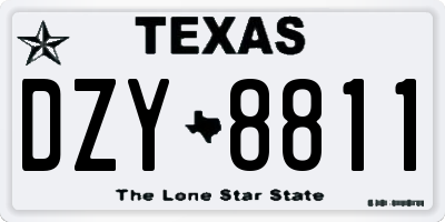 TX license plate DZY8811