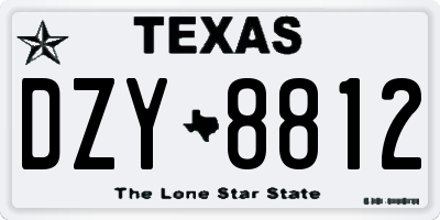 TX license plate DZY8812