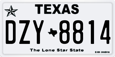 TX license plate DZY8814