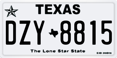 TX license plate DZY8815