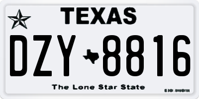 TX license plate DZY8816