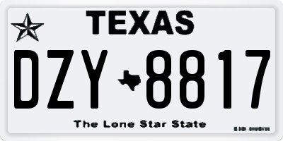 TX license plate DZY8817