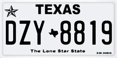 TX license plate DZY8819