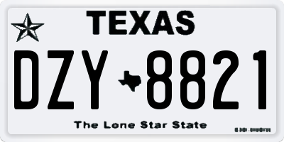 TX license plate DZY8821