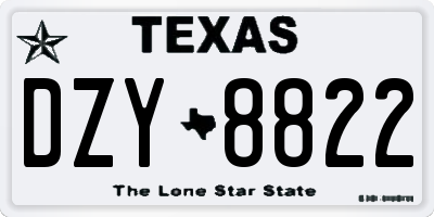 TX license plate DZY8822