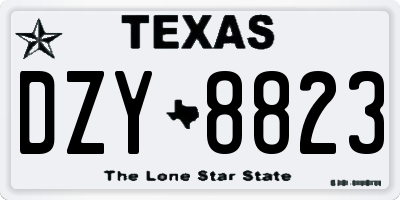 TX license plate DZY8823