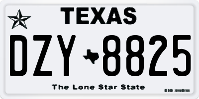 TX license plate DZY8825