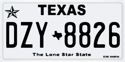 TX license plate DZY8826