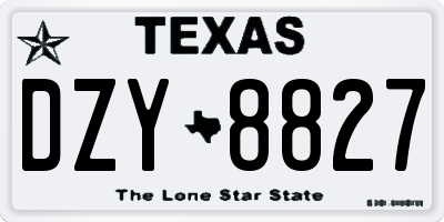 TX license plate DZY8827