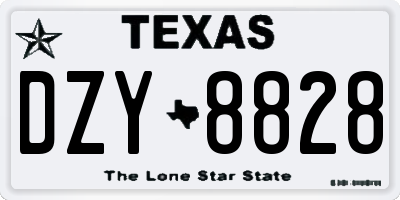 TX license plate DZY8828