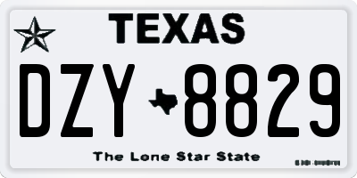 TX license plate DZY8829