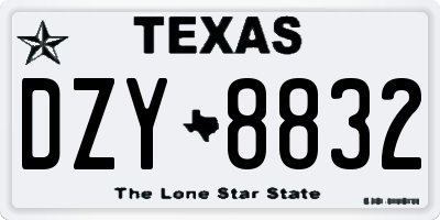 TX license plate DZY8832