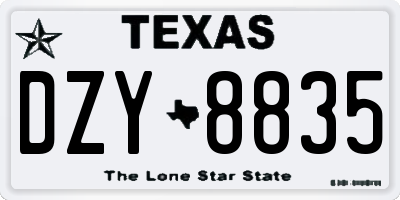 TX license plate DZY8835