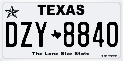 TX license plate DZY8840